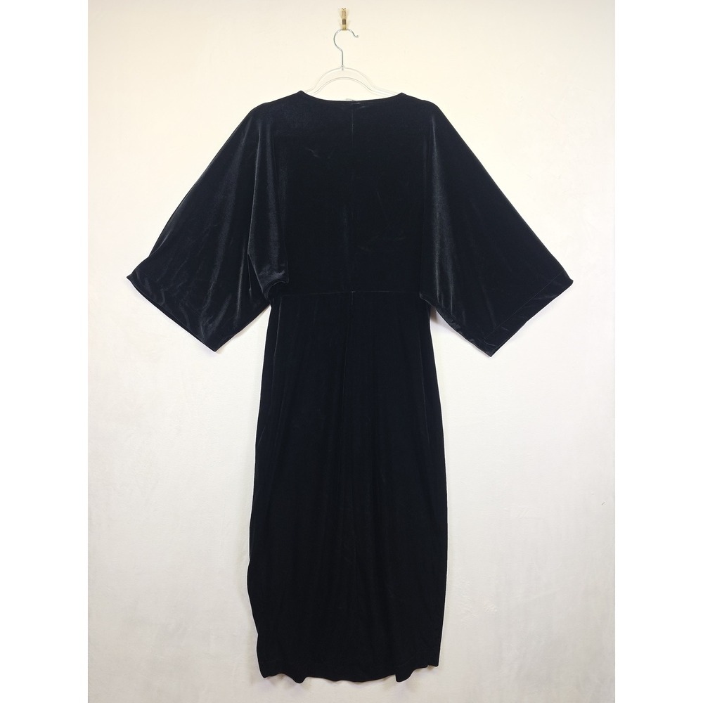 H&M Velvet‎ Dress Womens M Black Minimalist Cocktail Evening Luxe Classic Glam - Picture 8 of 16